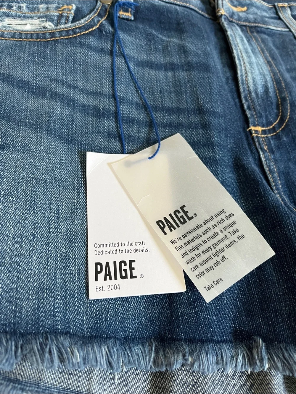 Paige Daryn short denim jean shorts dark wash 2 inch inseam